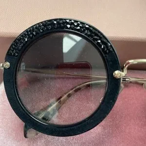 MIU MIU Crystal/Velvet Sunglasses Black Miu Miu | Accessories | Miu Miu Crystalvelvet Sunglasses  main image 2